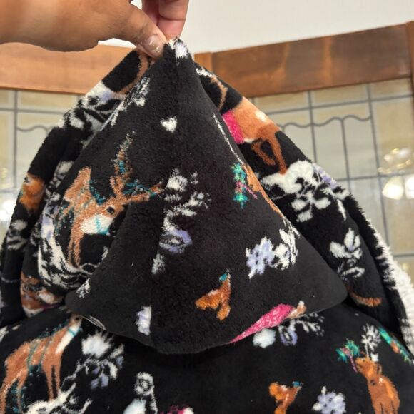 Vera Bradley Hooded Cozy Life Robe Merry Mischief Woodland Animals Size L/XL - Picture 10 of 14